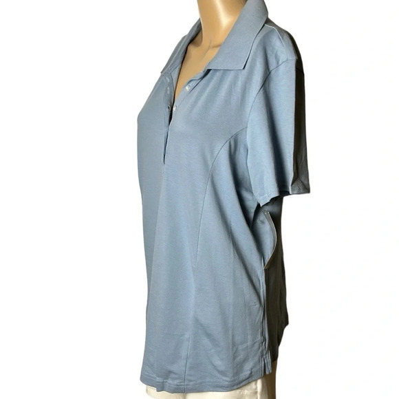 Blue polo shirt,golf,cotton women XL ,blue, Nwt, vintage,exc new condition - Picture 4 of 8